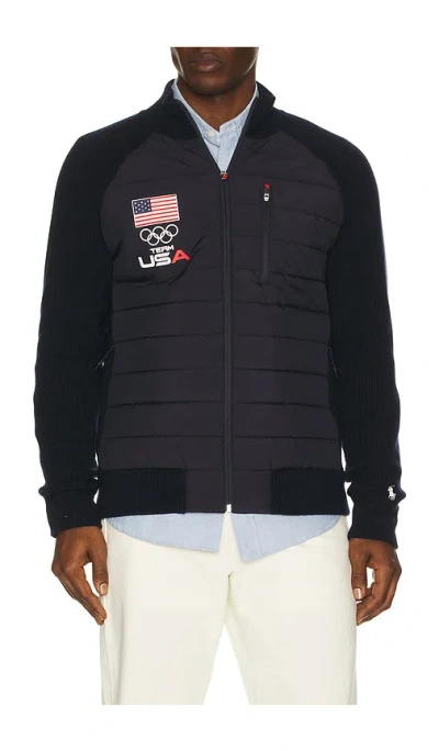 Polo Ralph Lauren Winter Olympics Nylon Sweater Full Zip In Black
