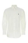 Polo Ralph Lauren Withe Poplin Stretch Shirt In White