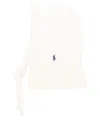 Polo Ralph Lauren Cable-knit Wool-cashmere Hooded Snood With Logo In White