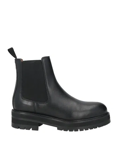 Polo Ralph Lauren Woman Ankle Boots Black Size 10.5 Leather, Textile Fibers