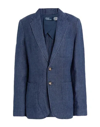 Polo Ralph Lauren Woman Blazer Blue Size 8 Linen