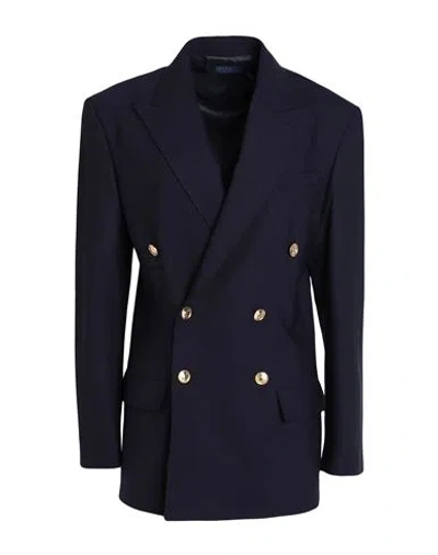 Polo Ralph Lauren Woman Blazer Navy Blue Size 8 Wool, Elastane