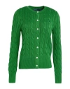 Polo Ralph Lauren Cable-knit Cotton Crewneck Cardigan In Green