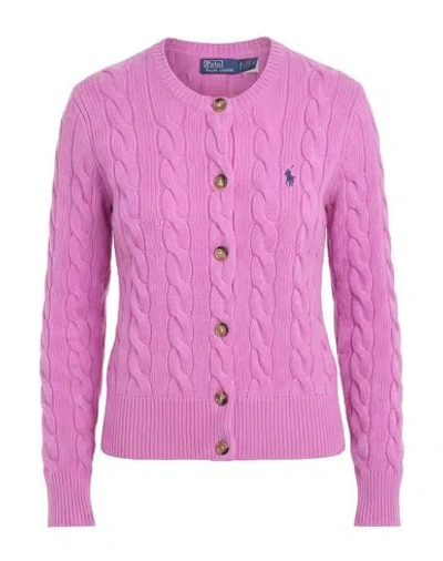 Polo Ralph Lauren Woman Cardigan Mauve Size Xs Wool, Cashmere In Purple