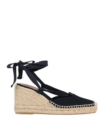 Polo Ralph Lauren Woman Espadrilles Navy Size 7 Textile Fibers In Blue