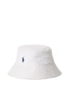 Polo Ralph Lauren Embroidered-logo Linen Bucket Hat In White