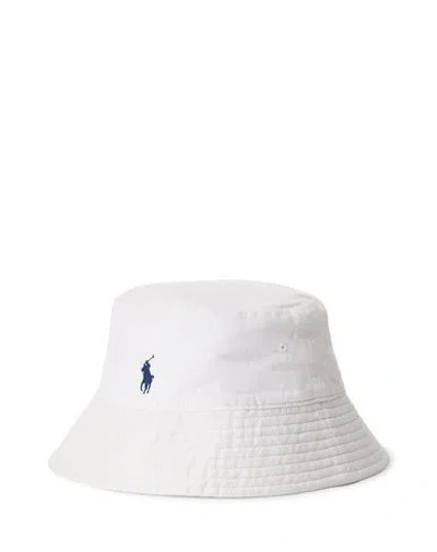 Polo Ralph Lauren Embroidered-logo Linen Bucket Hat In White