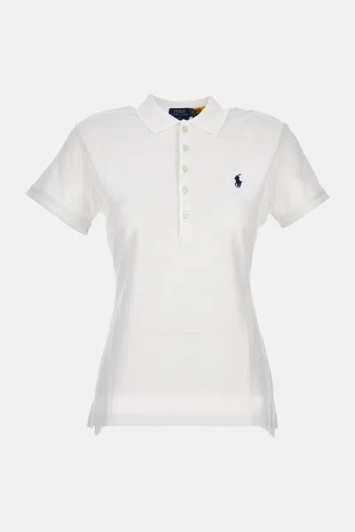 Polo Ralph Lauren Slim Fit Logo Embroidered Polo For Women In White