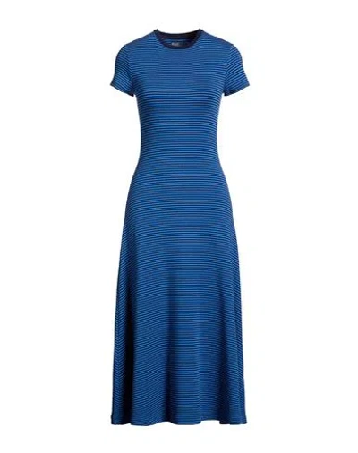 Polo Ralph Lauren Woman Midi Dress Blue Size S Modal, Cotton, Elastane