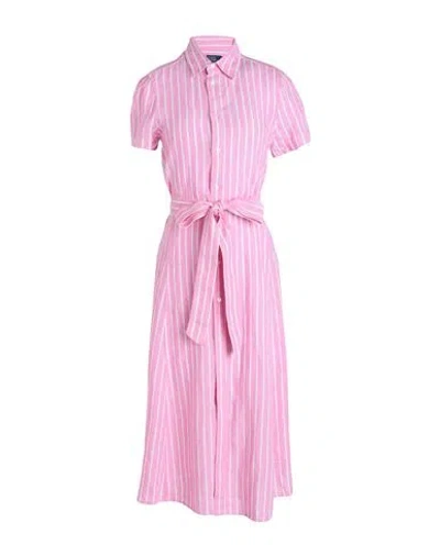 Polo Ralph Lauren Woman Midi Dress Pink Size 8 Linen