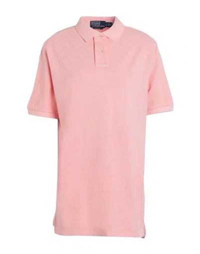 Polo Ralph Lauren Woman Polo Shirt Salmon Pink Size L Cotton