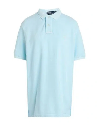 Polo Ralph Lauren Woman Polo Shirt Sky Blue Size L Cotton