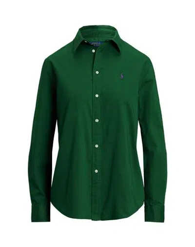 Polo Ralph Lauren Woman Shirt Dark Green Size L Cotton