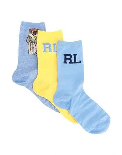 Polo Ralph Lauren Woman Socks & Hosiery Light Blue Size Onesize Cotton, Polyamide, Polyester, Elasta