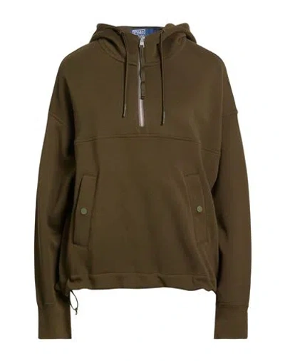 Polo Ralph Lauren Woman Sweatshirt Military Green Size S Cotton, Recycled Polyester