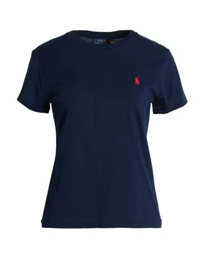 Polo Ralph Lauren Woman T-shirt Navy Size L Cotton In Blue