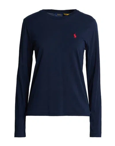 Polo Ralph Lauren Woman T-shirt Navy Size L Cotton In Blue