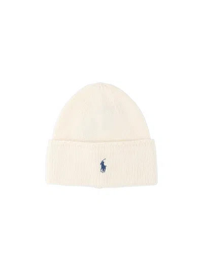 Polo Ralph Lauren Women's 100% Wool Beanie Hat In Cream