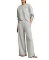 Polo Ralph Lauren Sweatshirt Knit Pajama Set In Gray