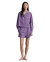 Polo Ralph Lauren Women's 2-piece Cropped Shirt And Boxer Shorts Pajama Set In Purple