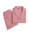 Polo Ralph Lauren Women's 2-piece Cropped Shirt And Boxer Shorts Pajama Set In Pink