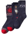 Polo Ralph Lauren Women's 3-pk. Naval Bear Socks In Assorted