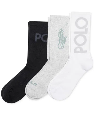 Polo Ralph Lauren Women's 3-pk. Tonal Logo Crew Socks In Asst
