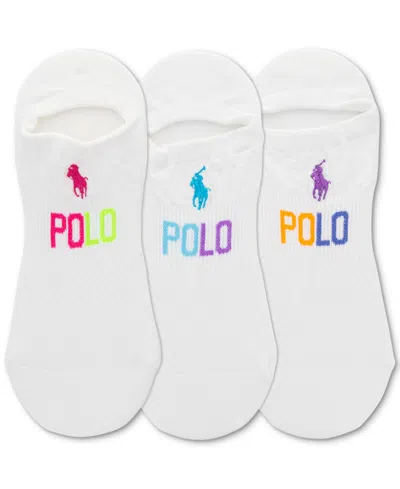 Polo Ralph Lauren Women's 3-pk. No Show Mesh Liner Socks In White Assorted