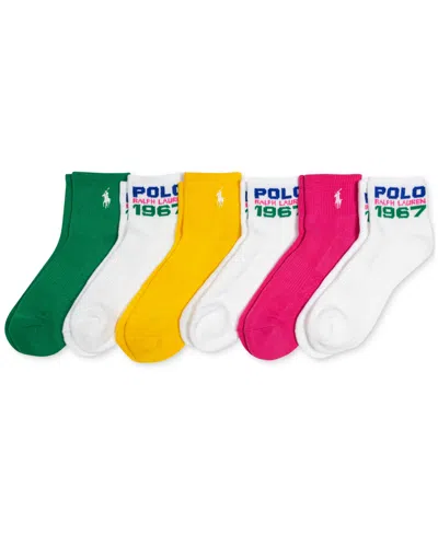 Polo Ralph Lauren Women's 6-pk. Polo 1967 Quarter Socks In Asst