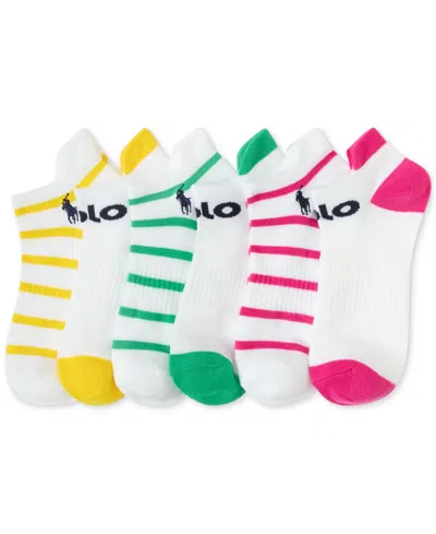 Polo Ralph Lauren Women's 6-pk. Striped Logo Low-cut Socks 727994pk2 In White,assorted