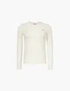 Polo Ralph Lauren Womens Authentic Cream Logo-embroidered Cable-knit Wool And Cashmere Jumper In Authentic Cream