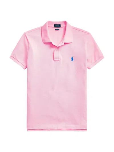 Polo Ralph Lauren Women's Basic Cotton Embroidered Logo Polo Shirt In Carmel Pink