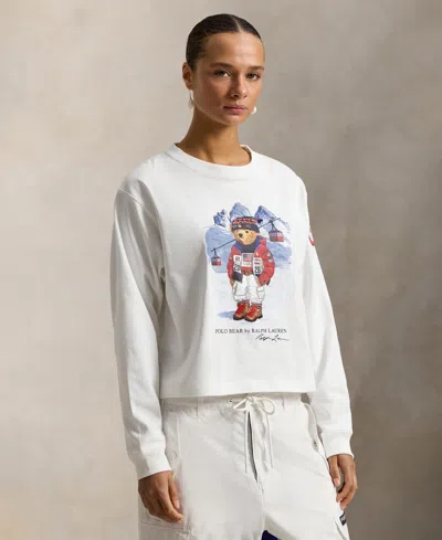 Polo Ralph Lauren Women's Bear Long-sleeve T-shirt In White