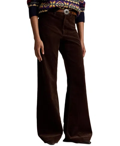 Polo Ralph Lauren Women's Beaton Corduroy Flared Pants In Brown
