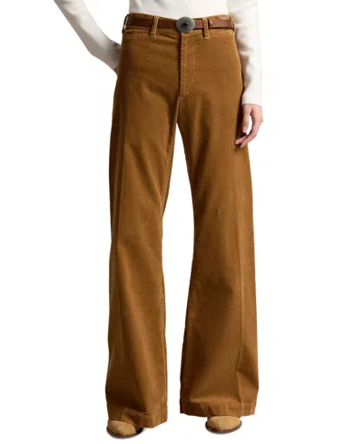 Polo Ralph Lauren Women's Beaton Corduroy Flared Pants In Tan