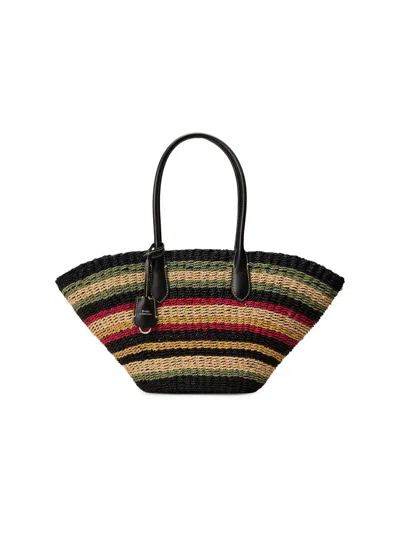 Polo Ralph Lauren Women's Bellport Striped Raffia Tote Bag In Multi