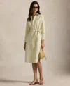 Polo Ralph Lauren Women's Belted Cotton Oxford Shirtdress In Yellow