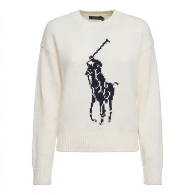 Polo Ralph Lauren Women's Big Pony Crew Sweater In White
