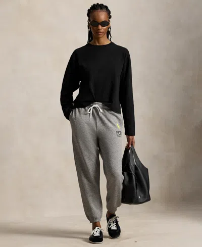 Polo Ralph Lauren Women's Big Pony Fleece Sweatpants In Gray