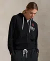 Polo Ralph Lauren Women's Big Pony Lightweight Fleece Zip Hoodie Sweatshirt In Black