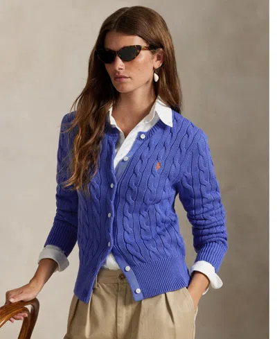 Polo Ralph Lauren Women's Cable-knit Cotton Crewneck Cardigan Sweater