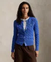 Polo Ralph Lauren Cable-knit Button-front Cardigan In Blue