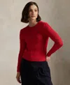 Polo Ralph Lauren Women's Cable-knit Cotton Crewneck Sweater