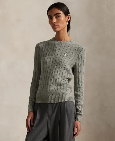 POLO RALPH LAUREN WOMEN'S CABLE-KNIT COTTON CREWNECK SWEATER