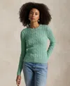 Polo Ralph Lauren Julianna Cotton Cable Sweater In Celadon