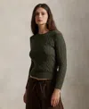 Polo Ralph Lauren Crew Neck Sweater In Cable Knit Cotton In Green
