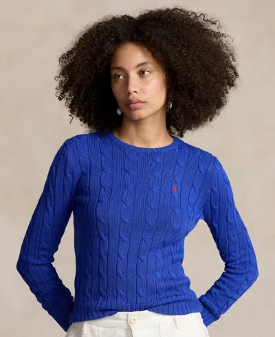 POLO RALPH LAUREN WOMEN'S CABLE-KNIT COTTON CREWNECK SWEATER
