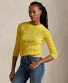Polo Ralph Lauren Cable-knit Cotton Cropped Sweater In Trainer Yellow