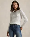 Polo Ralph Lauren Womens Cream Julianna Brand-embroidered Regular-fit Cotton-knit Jumper In White