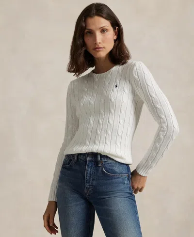 POLO RALPH LAUREN WOMEN'S CABLE-KNIT COTTON CREWNECK SWEATER